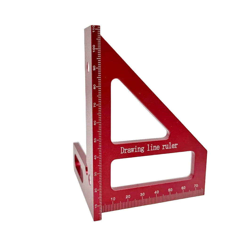 Escuadra y Transportador para Carpintería – Regla Triangular de Aleación de Aluminio