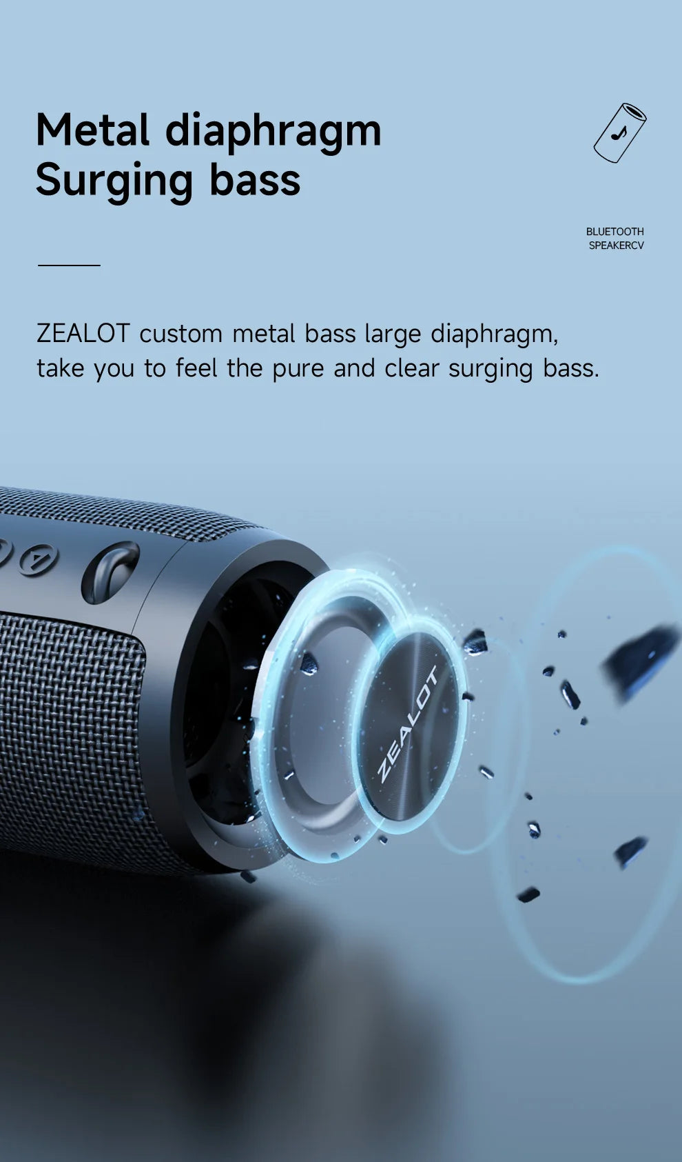 Altavoz Portátil Bluetooth ZEALOT® S51 Pro – 40W. CALIDAD ALTA