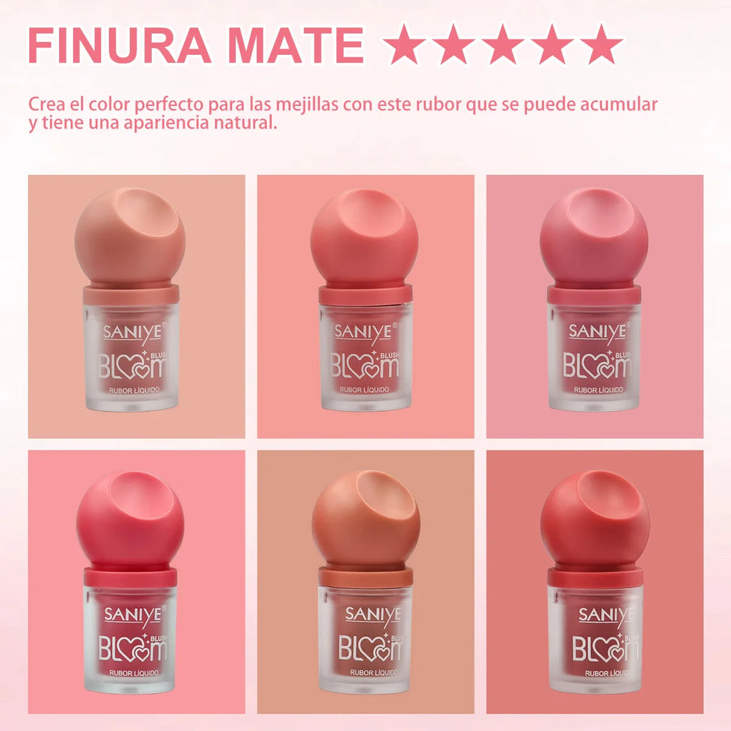 💖 Rubor SANIYE® con Pincel Integrado – 6 Tonos Naturales