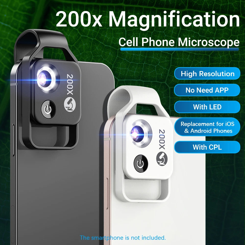 Lente Microscopio para Teléfono 100X/200X con Clip