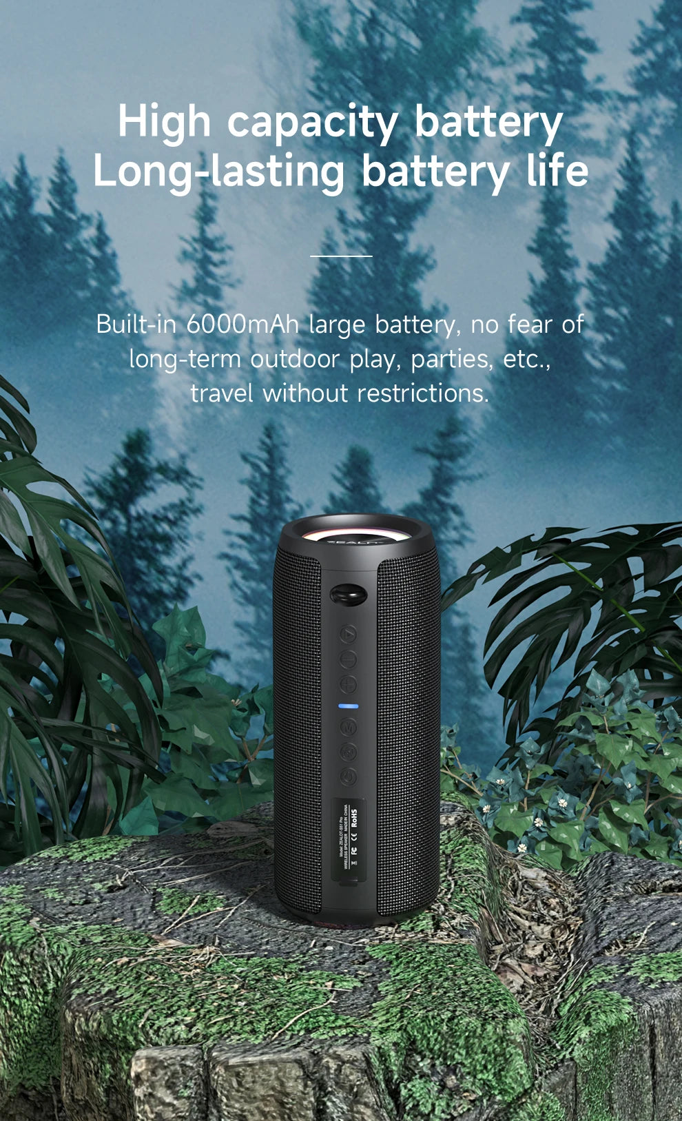 Altavoz Portátil Bluetooth ZEALOT® S51 Pro – 40W. CALIDAD ALTA