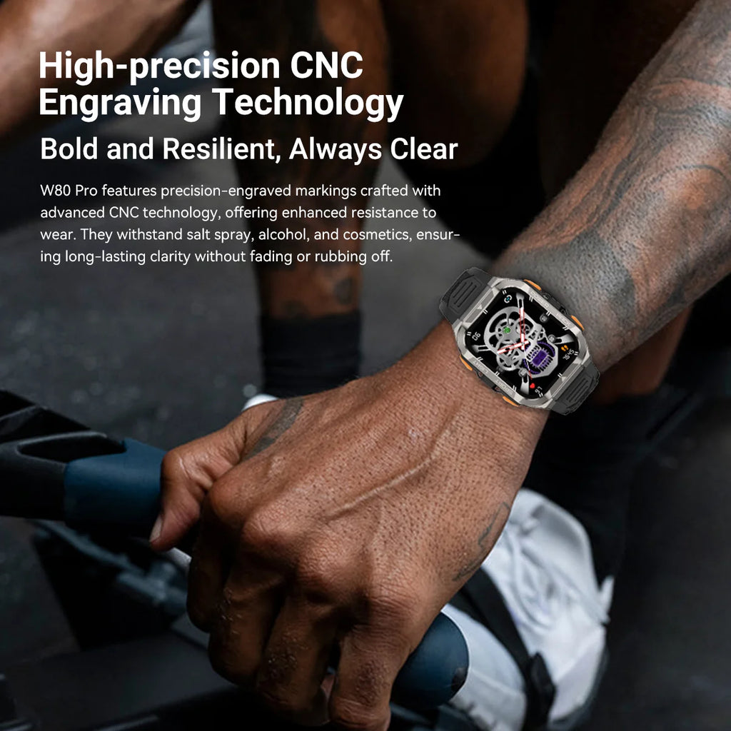 Reloj inteligente Blackview W80 Pro con pantalla de 1,91" y linterna LED para hombre