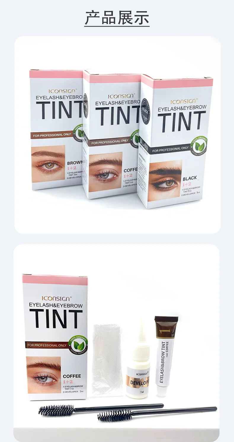 Kit de Tinte para Cejas y Pestañas – 3 Colores