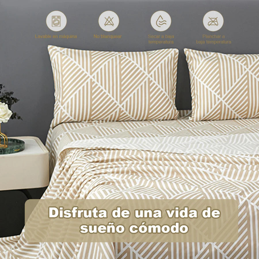 Juego de Ropa de Cama Tamaño Grande – Estampado Floral Jacquard (3 o 4 Piezas)