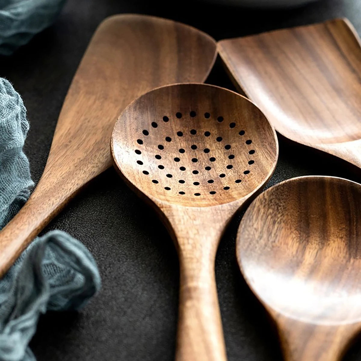 Set de Utensilios de Cocina de Madera - 8 Piezas