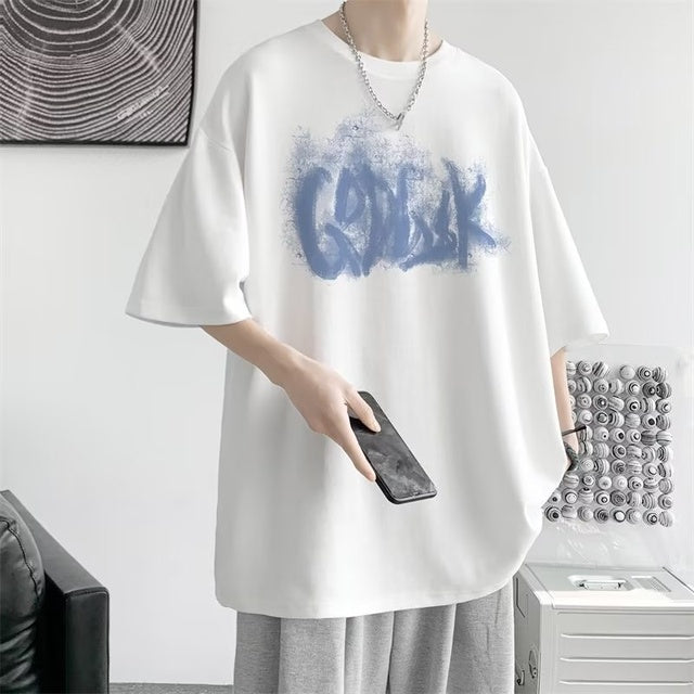 Men's Oversized Graphic Cotton T-shirt for Summer