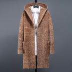 Men's Casual Hooded Loose Knit Cardigan Sweater