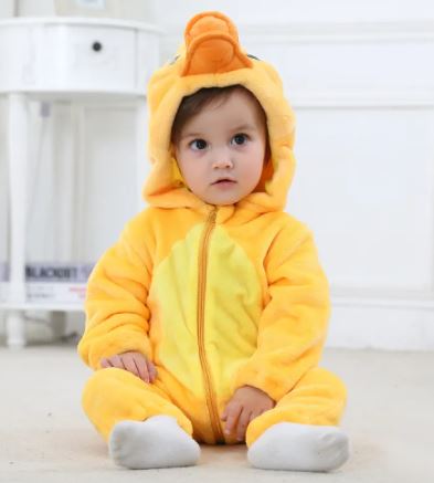 Adorable Animal Cartoon Baby Romper – Hooded Long Sleeve Onesie