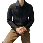 Men's Thermal Knit Polo Sweater