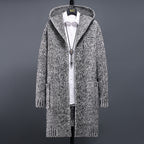 Men's Casual Hooded Loose Knit Cardigan Sweater