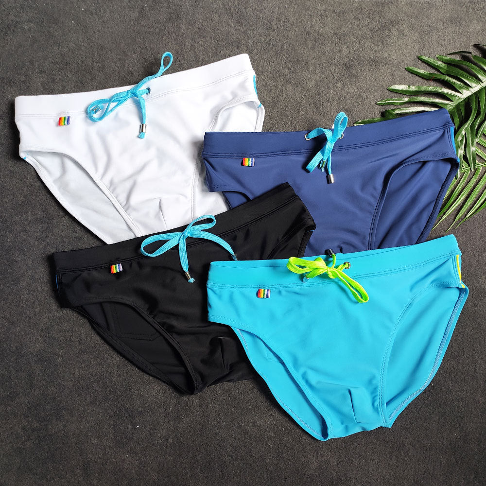Men's Fashion Swim Trunks with Rainbow Design