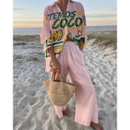 Loose Slimming Mid-length Long Sleeve Lapel Shirt Outfit