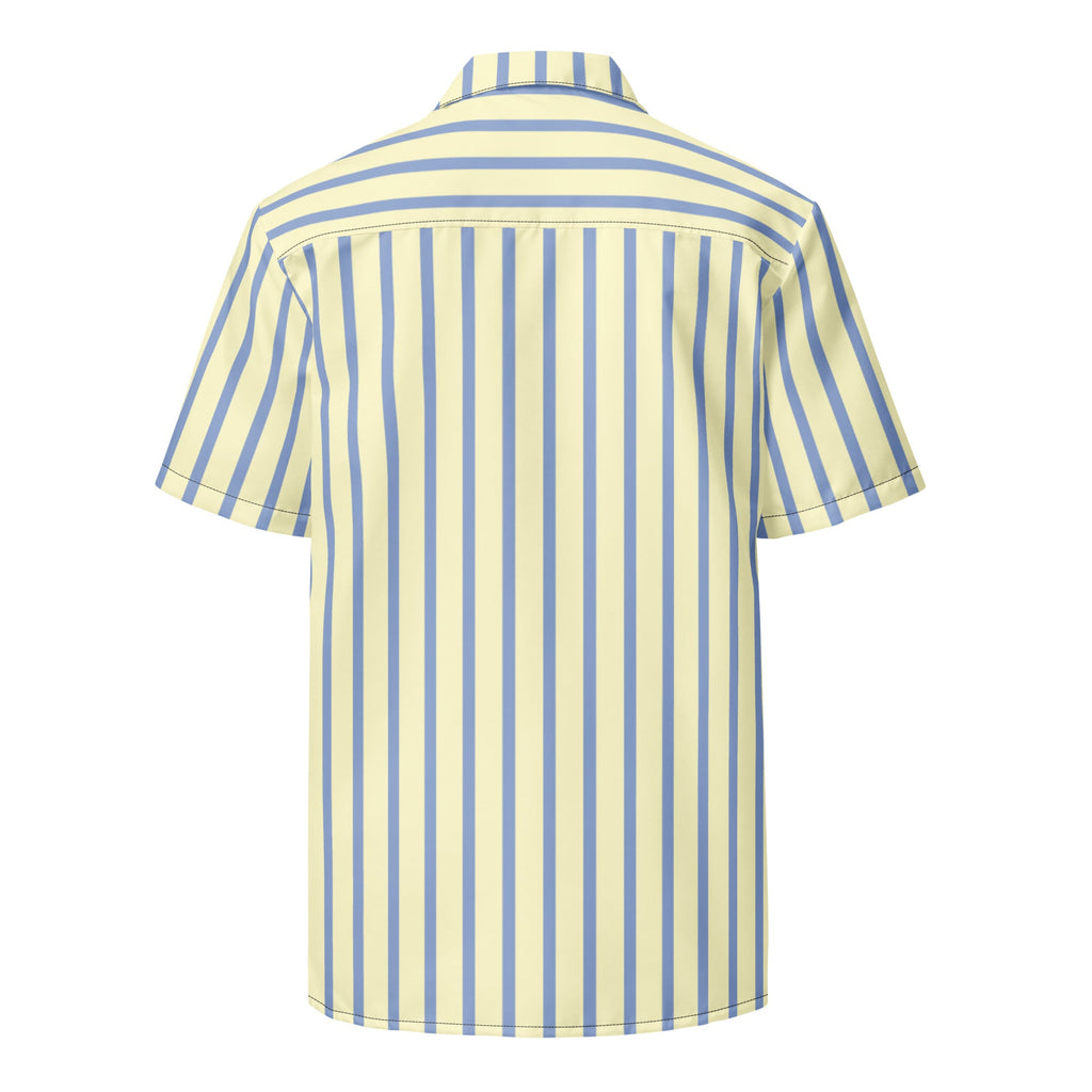 Mellow Yellow & Marlin Blue Striped Button-Down Camp Shirt