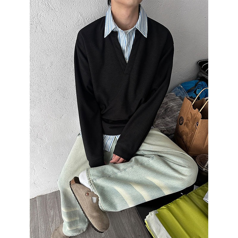 Men's Retro Two-Piece Long-Sleeve Shirt
