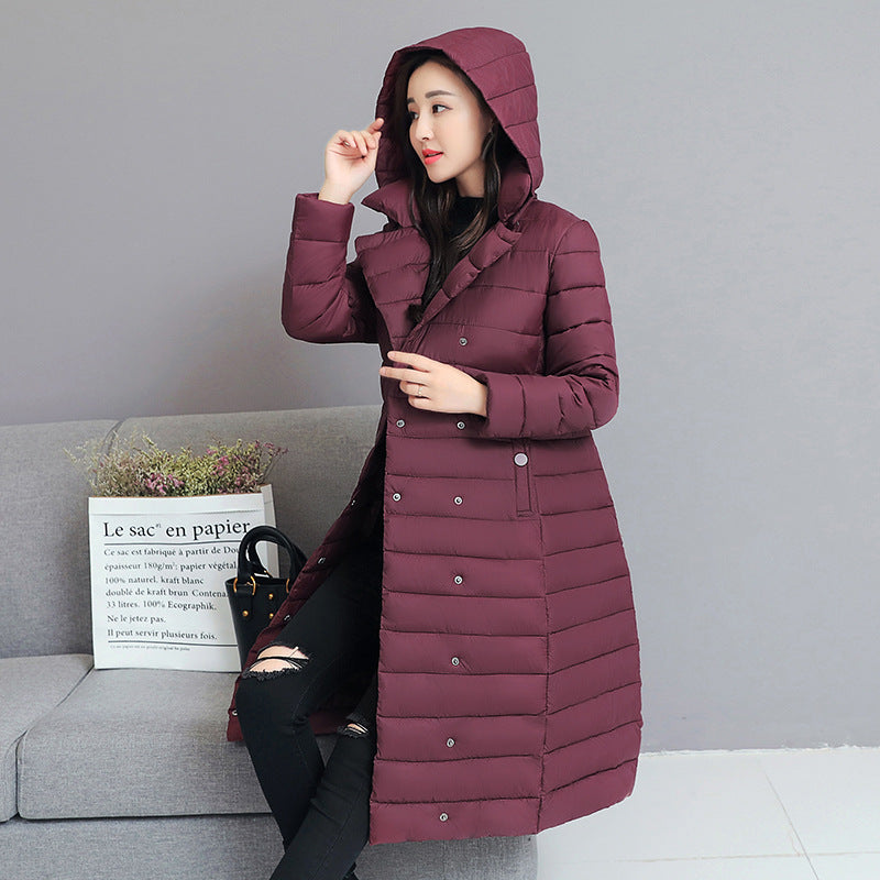 Mid-Length Women's Hooded Padded Down Coat