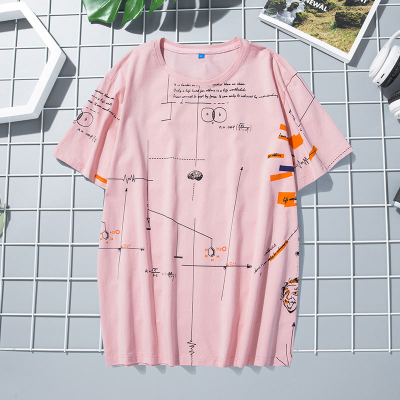 Summer Men's T-Shirt, Loose Fit Cotton Crew Neck