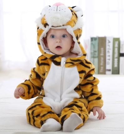 Adorable Animal Cartoon Baby Romper – Hooded Long Sleeve Onesie