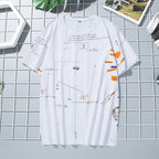 Summer Men's T-Shirt, Loose Fit Cotton Crew Neck