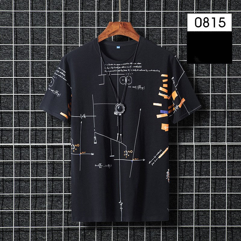 Summer Men's T-Shirt, Loose Fit Cotton Crew Neck