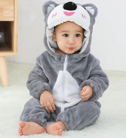 Adorable Animal Cartoon Baby Romper – Hooded Long Sleeve Onesie