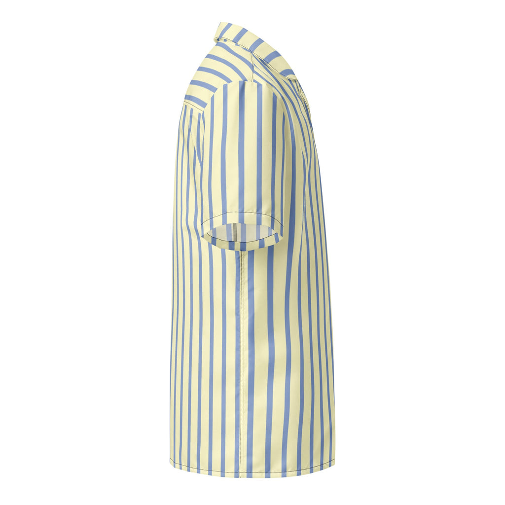 Mellow Yellow & Marlin Blue Striped Button-Down Camp Shirt