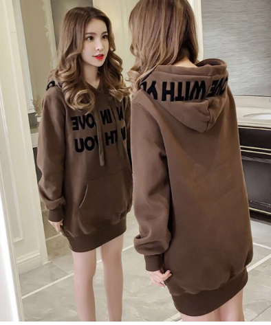 Mid-Length Plus Velvet Thick Loose Coat