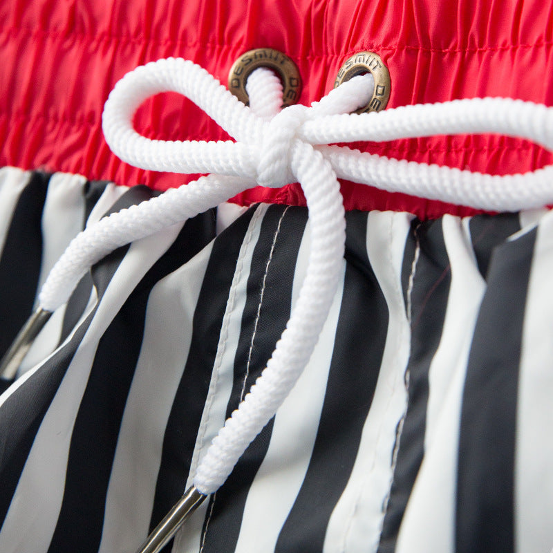 Men's Quick-Dry Striped Beach Shorts & Swim Trunks