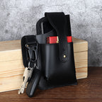Bolsa retro de cuero para hombre con cinturón colgante para teléfono