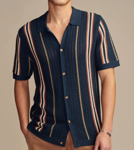 Men's Casual Hollow Knit Polo Shirt (One Piece)