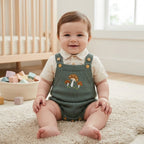 Beziun Newborn Baby Knitted Sleeveless Romper 𝐌ushroom Embroidered Bodysuit Sweater Clothes Summer (Green 0-3 Months)